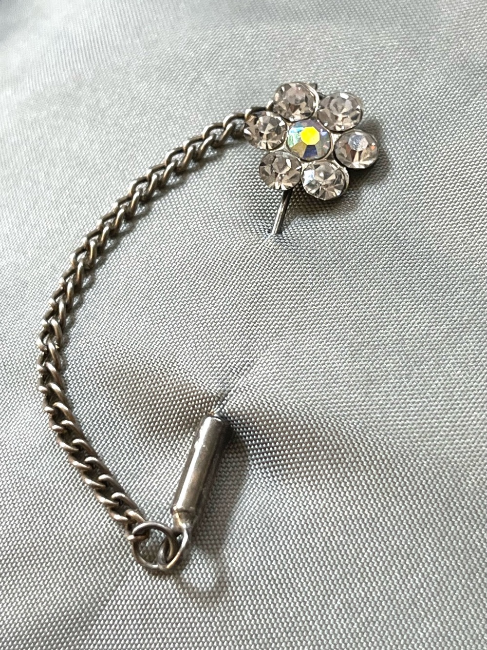 Vintage Rhinestone Modesty Pin